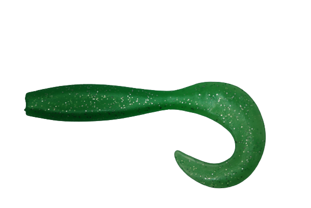 Ashworth Lures Single Tail Grub - Green                  (5 per pack)