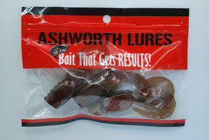 Ashworth Lures Split Tail Grub - Root Beer                 (3 per pack)