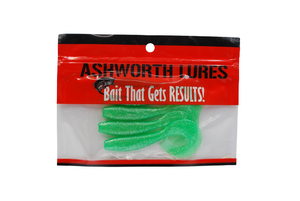 Ashworth Lures Single Tail Grub - Green                  (5 per pack)